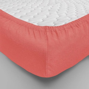 Простынь на резинке "Люксония" цвет Коралловый Трикотаж (200*200см.)