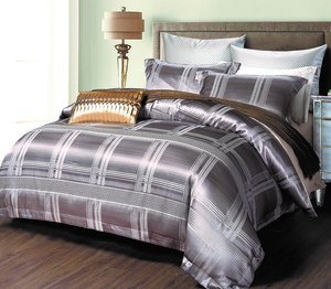 Постельное белье "Valtery" L-38 жаккард шелковый (Дуэт (Семейный)