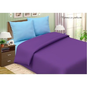 Наволочки поплиновые "Люксония" на молнии цвет черника (50*70см.-2шт.)