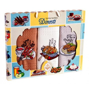 Набор вафельных полотенец "Дино-текс" Блюда (50*60-3шт.)