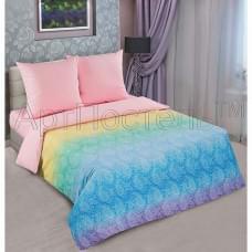 Постельное белье "АртПостель" Лазурь роза Поплин (Евро)