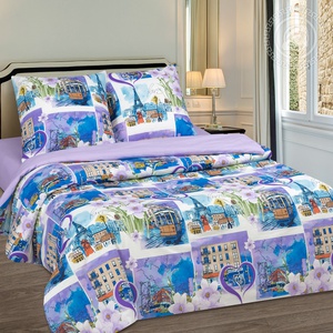 Постельное белье "АртПостель" Город любви Поплин (Евро)