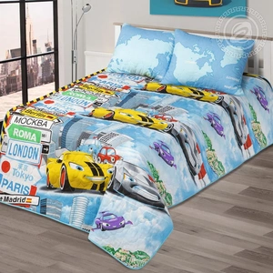 Покрывало детское АртПостель Суперкар стеганое Поплин, 150*215