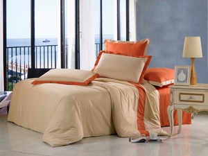 Постельное белье Valtery OD-17, Сатин однотонный, Семейный
