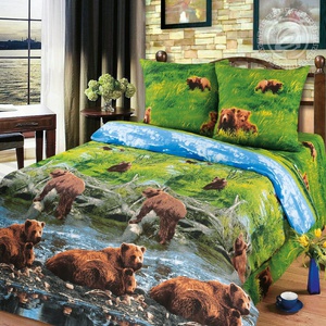 Постельное белье "АртПостель" Хозяин Тайги Бязь (Евро)