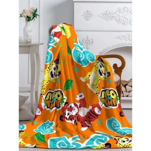 Плед флисовый "Протекс" Павлинка Лео и Тиг оранжевый (100*150см.)