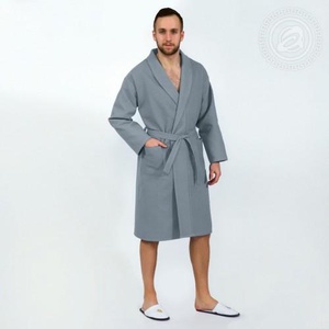 Халат мужской "АртПостель" Банный с воротником цвет Серый (2XL/3XL)