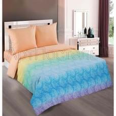 Постельное белье "АртПостель" Лазурь персик Поплин (1,5-спальный)
