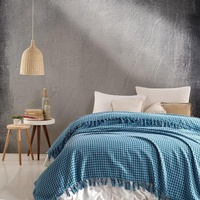 Плед хлопковый Вальтери арт.20 цвет Голубой, 200*220