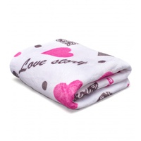 Плед флисовый "Протекс" Павлинка SWEET SLEEP LOVE STORY Белый (150*200см.)