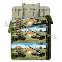 Постельное белье "Василек" Детский Танки Бязь (1,5-спальный)