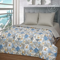 Постельное белье "АртПостель" Лоскутная мозаика голубая Зима-Лето (Дуэт (Семейный)