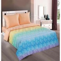 Постельное белье "АртПостель" Лазурь персик Поплин (Евро)