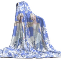 Плед флисовый "Протекс" Павлинка Холодное сердце Эльза голубая (150*200см.)