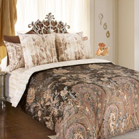 Постельное белье "Текс-Дизайн" Музей бежевый Перкаль (Евро)