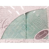 Комплект махровых полотенец "Cleanelly" Poseidon цвет светло-ментоловый (50*90-1шт., 70*130-1шт.)