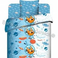 Постельное белье "Василек" Детский Коржик в космосе Бязь (1,5-спальный)