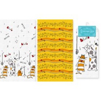 Набор вафельных полотенец "НордТекс" Поющие коты (40*70-2шт.)