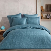 Постельное белье "Karteks" MS-03.09 Бирюзовый Мако-сатин жаккардовый (Евро)