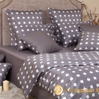 Постельное белье "Хлопковый Край" Тет-а-тет графит Сатин с наволочками 50/70 (2-спальный)