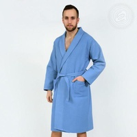 Халат мужской "АртПостель" Банный с воротником цвет Голубой (2XL/3XL)