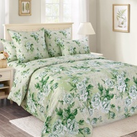 Постельное белье "Текс-Дизайн" Белый сад Перкаль (2-спальный, европростыня)