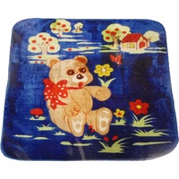 Плед детский "Орленок" Медвежонок в цветах синий акрил (110*140см.)