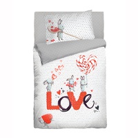 Постельное белье "Облачко" Candy Бязь люкс с простынью на резинке (Детский (Ясли)