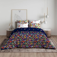 Постельное белье "Василиса" Вихрь бабочек фиолетовый Бязь (2-спальный)