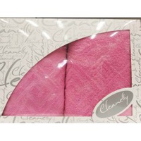 Комплект махровых полотенец "Cleanelly" Poseidon цвет розовый (50*90-1шт., 70*130-1шт.)