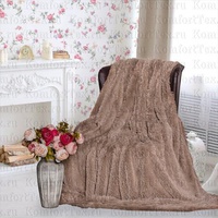 Плед "КомфортТекс" длинный ворс Premium цвет кофейный (220*240см.)