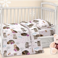 Постельное белье детское Valtery Пушистики, Поплин, 1-спальный