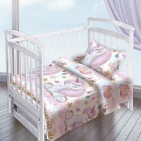 Постельное белье детское Valtery Золотой единорог, Поплин, 1-спальный