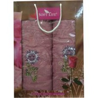 Комплект махровых полотенец "Karteks" SL-04  (50*90-1шт., 70*140-1шт.)