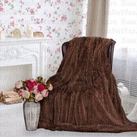 Плед "КомфортТекс" длинный ворс Premium цвет коричневый (220*240см.)