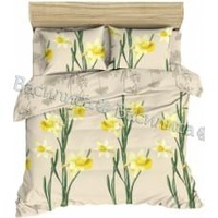 Постельное белье "Василиса" Нарцисс Ботаническая гравюра Бязь (1,5-спальный)