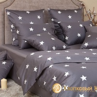 Постельное белье "Хлопковый Край" Монамур графит Сатин с наволочками 50/70 (2-спальный)