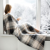 Плед флисовый Артпостель Клетка цвет сливки-серый 180*200