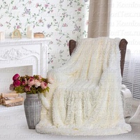 Плед "КомфортТекс" длинный ворс Premium цвет молочный (220*240см.)