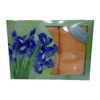 Комплект махровых полотенец "Cleanelly" Plait цвет персиковый (50*90-1шт., 70*130-1шт.)