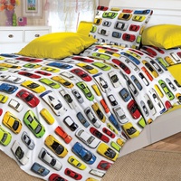 Постельное белье детское Valtery Машинки, Поплин, 1.5-спальный