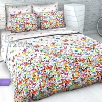 Постельное белье "Василиса" Вихрь бабочек 2 Бязь (Евро)