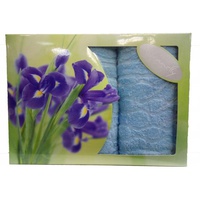 Комплект махровых полотенец "Cleanelly" Plait цвет голубой (50*90-1шт., 70*130-1шт.)