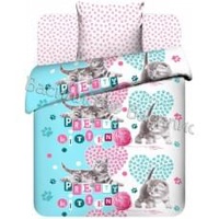 Постельное белье "Василек" Детский Обнимяу Бязь (1,5-спальный)