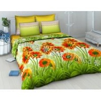 Постельное белье "Василиса" Герберы Бязь (Дуэт (Семейный))