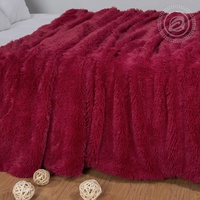 Покрывало меховое "АртПостель" Шиншилла бордо (220*240см.)