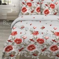 Постельное белье "Василиса" Пион и барбарис 2 Бязь (Дуэт (Семейный))