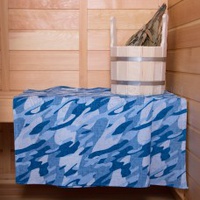 Полотенце вафельное банное "АртПостель" Камуфляж синий (80*150-1шт.)