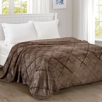 Плед велсофт Valtery Какао, 150*210