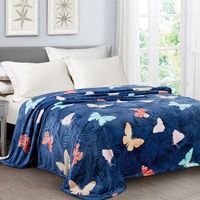 Плед велсофт Valtery Синие Бабочки, 150*200